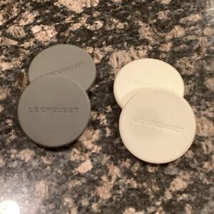 Le Creuset Gray and White Silicone Mill Caps
